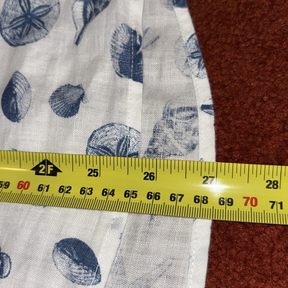 2/$30 J. Jill Top J. Jill Love Linen Sleeveless Nautical Blue White Tank Top M - Picture 5 of 6